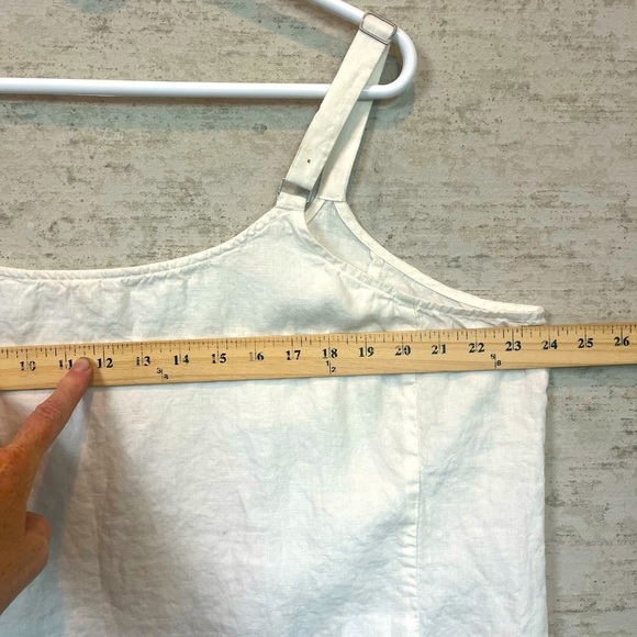 Eileen Fisher 100% Organic Linen Ivory Strappy Sequined Tank Top Sz 2X Beach - Picture 15 of 16